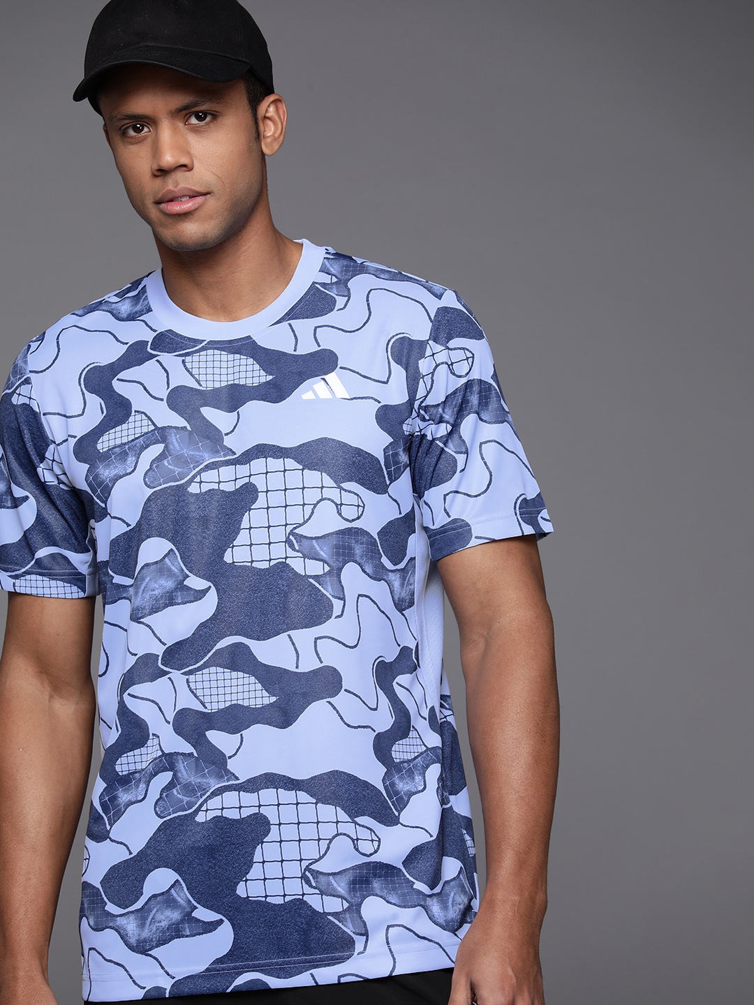 

ADIDAS Club Graphic Camouflage Printed Tennis T-shirt, Blue