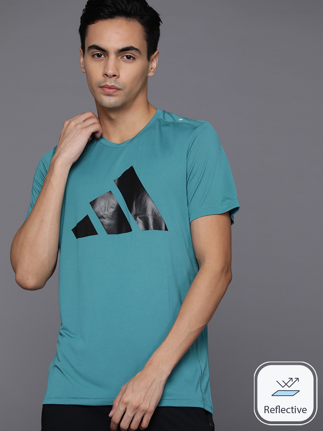 

ADIDAS Printed RUN IT BOS T-shirt, Teal