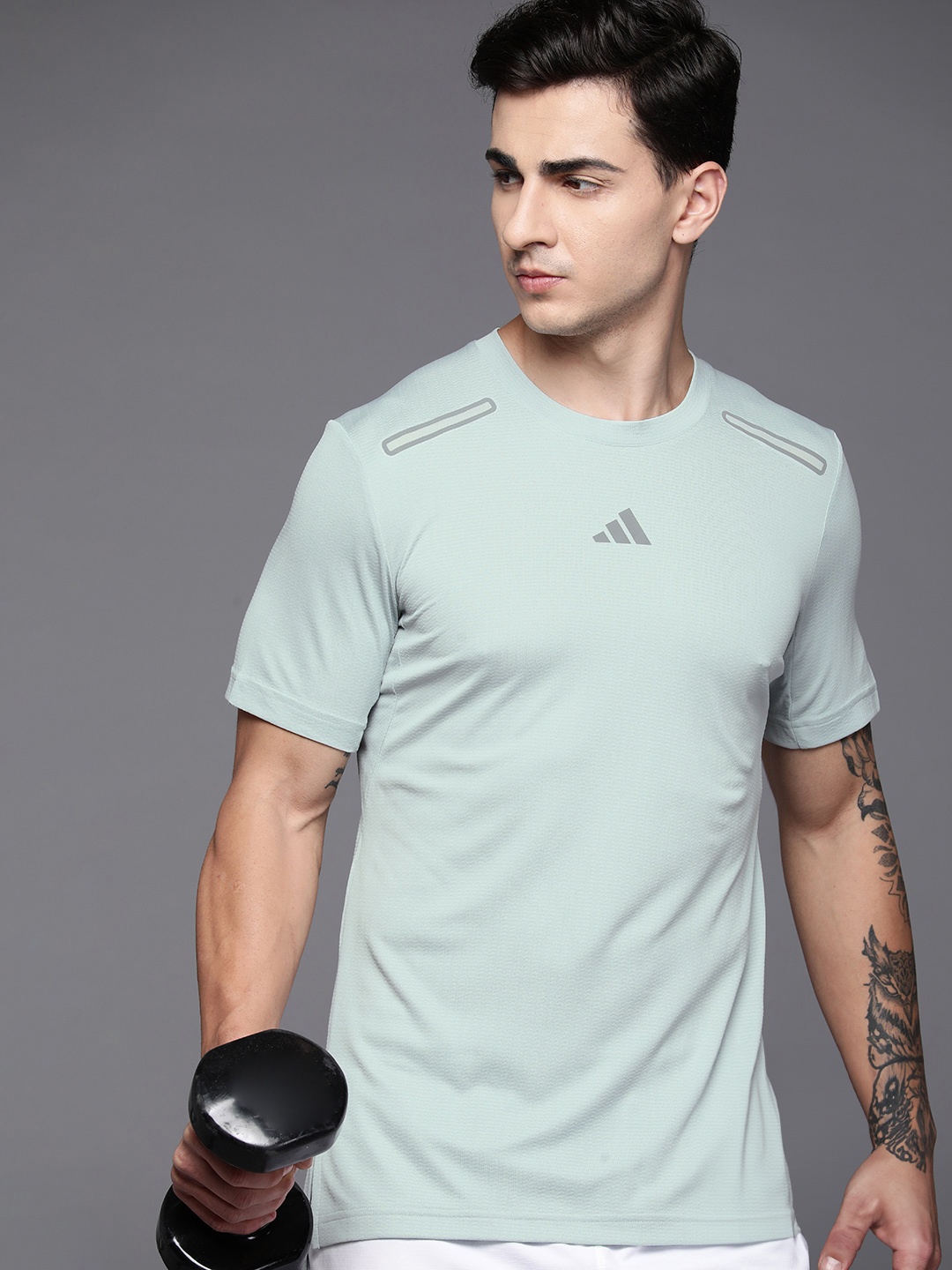 

ADIDAS HIIT Heat Ready Elevated Slim Fit Training T-shirt, Blue