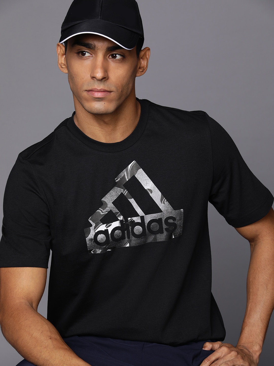 

ADIDAS AEROREADY Logo Printed Sports T-shirt, Black