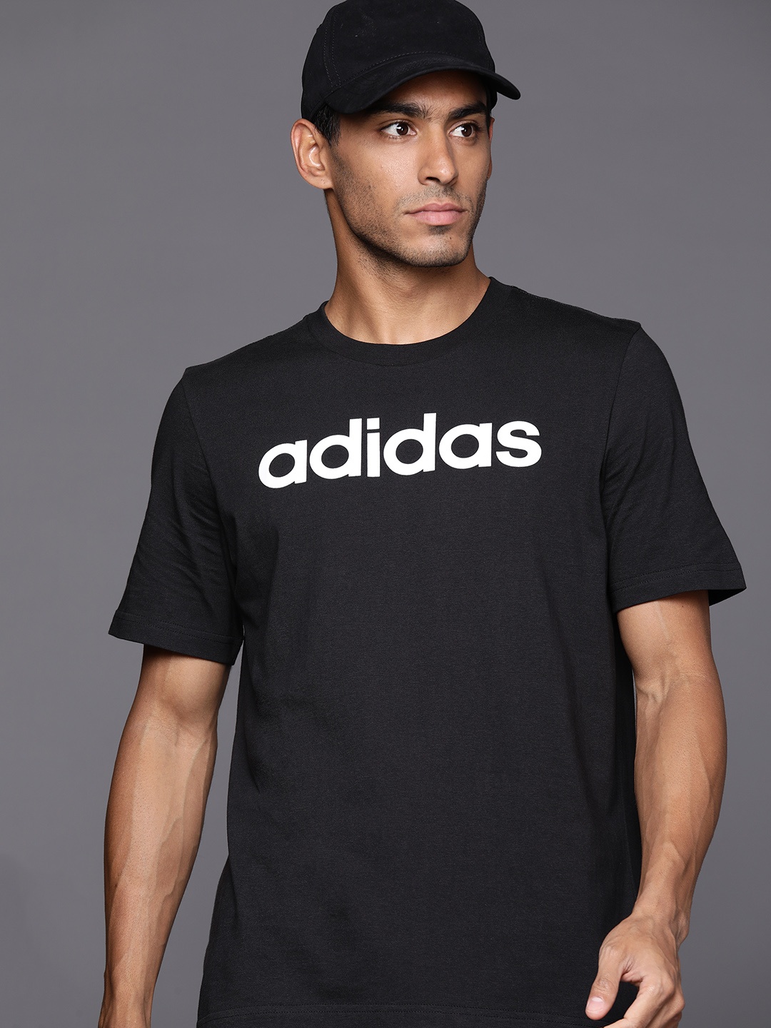 

ADIDAS Essentials Single Jersey Linear Embroidered Logo T-shirt, Black