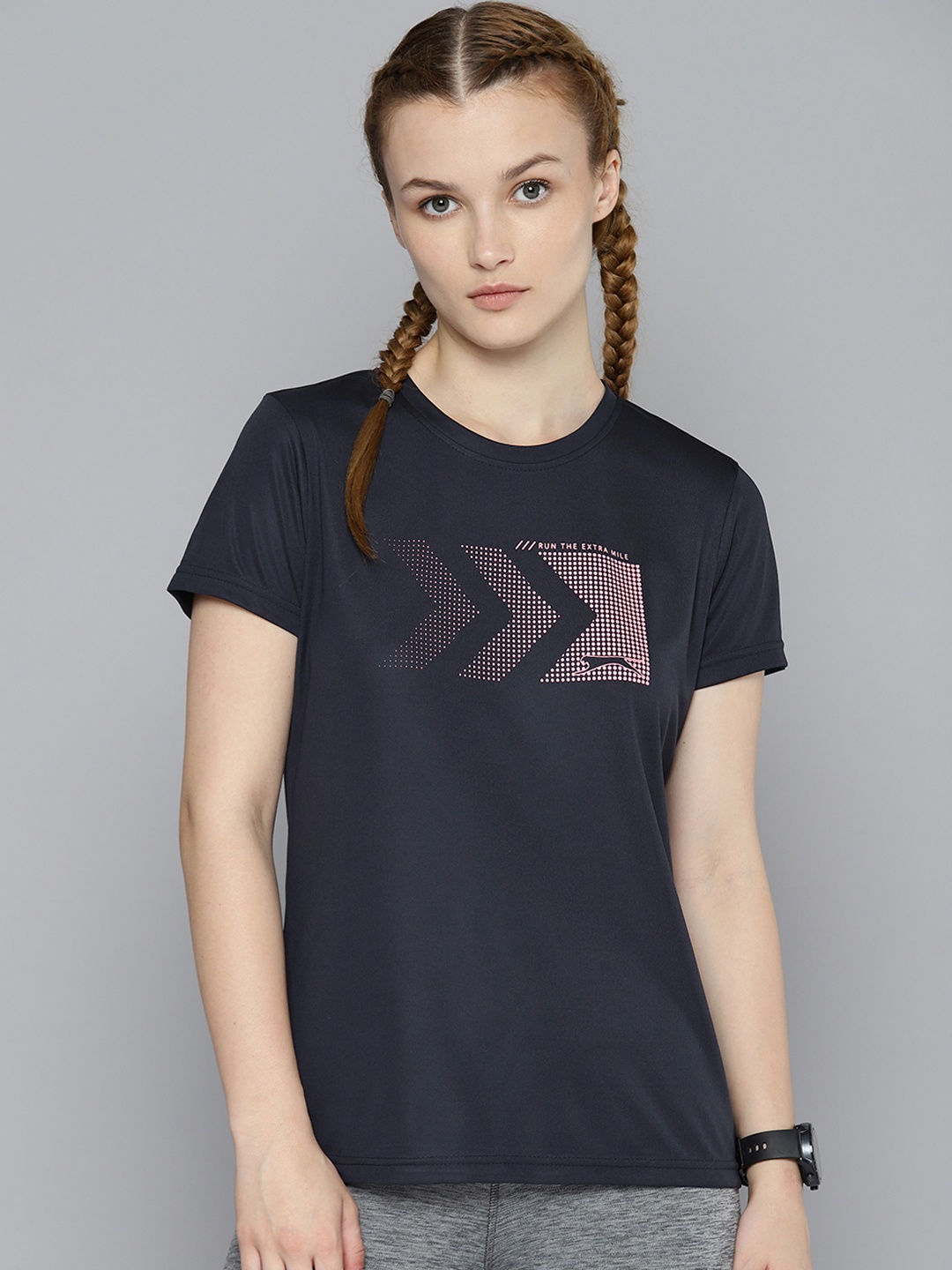 

Slazenger Women Graphic Printed T-shirt, Navy blue