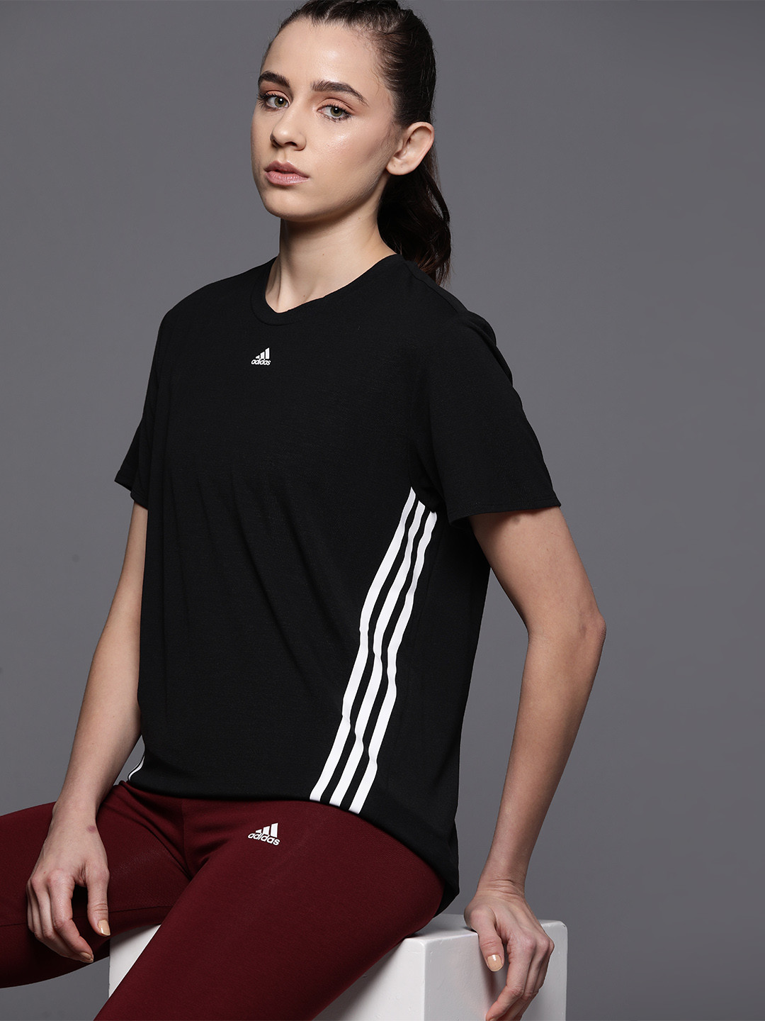 

ADIDAS Train Icons 3-Stripes T-shirt, Black