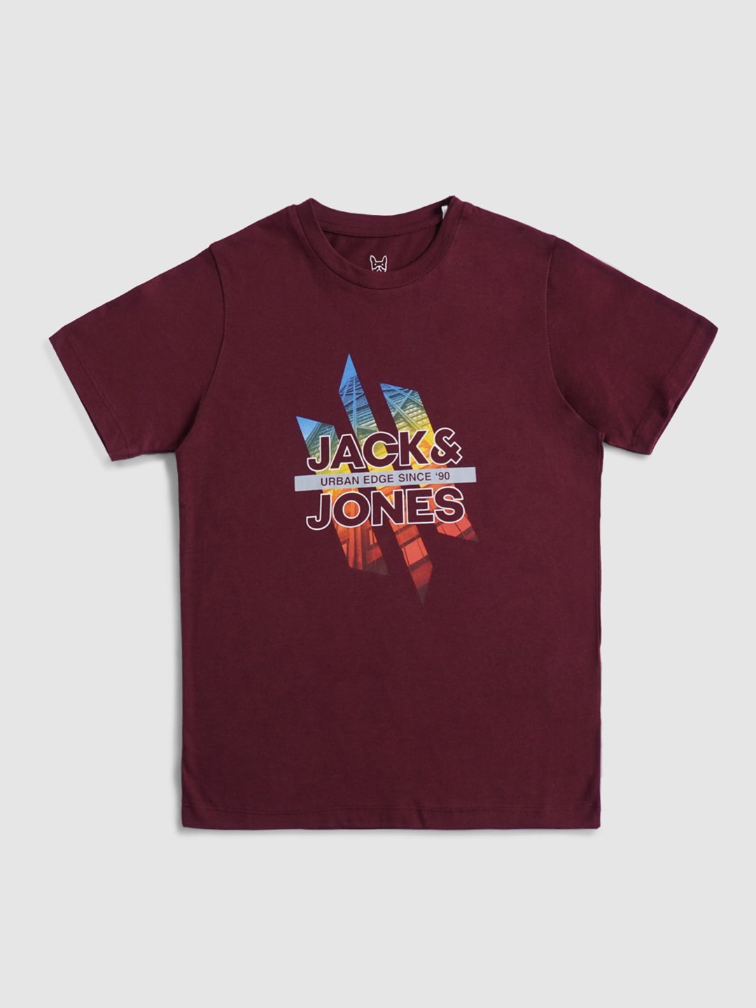 

Jack & Jones Junior Boys Graphic Printed Cotton T-shirt, Maroon