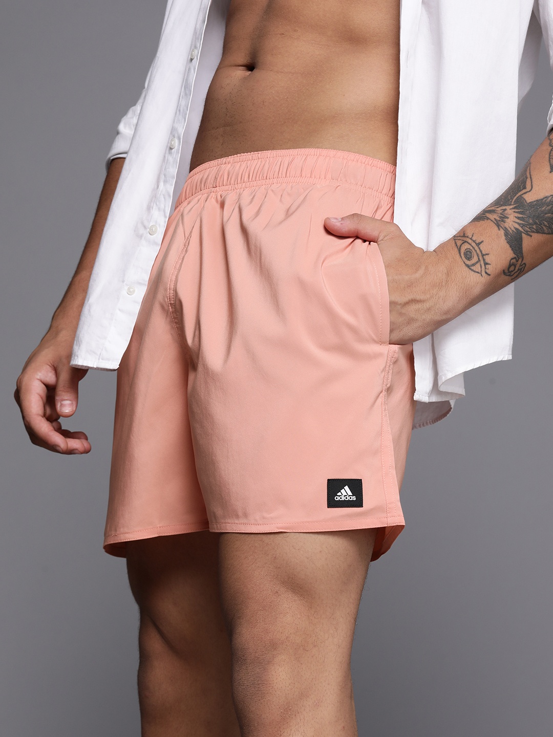 

ADIDAS Men CLX Short Length Swim Shorts, Peach