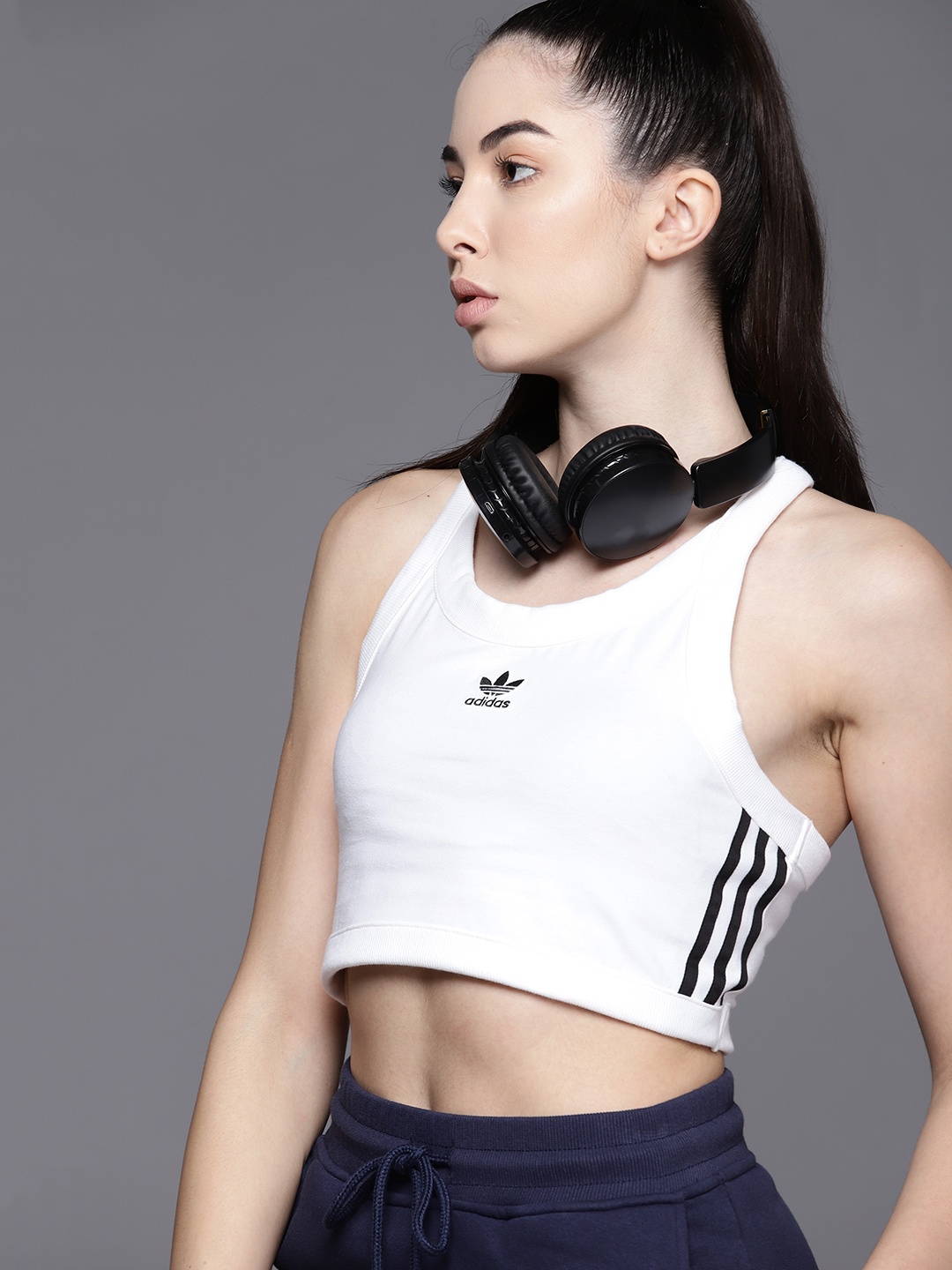 

ADIDAS Originals Classics 3-Stripes Short Tank Top, White