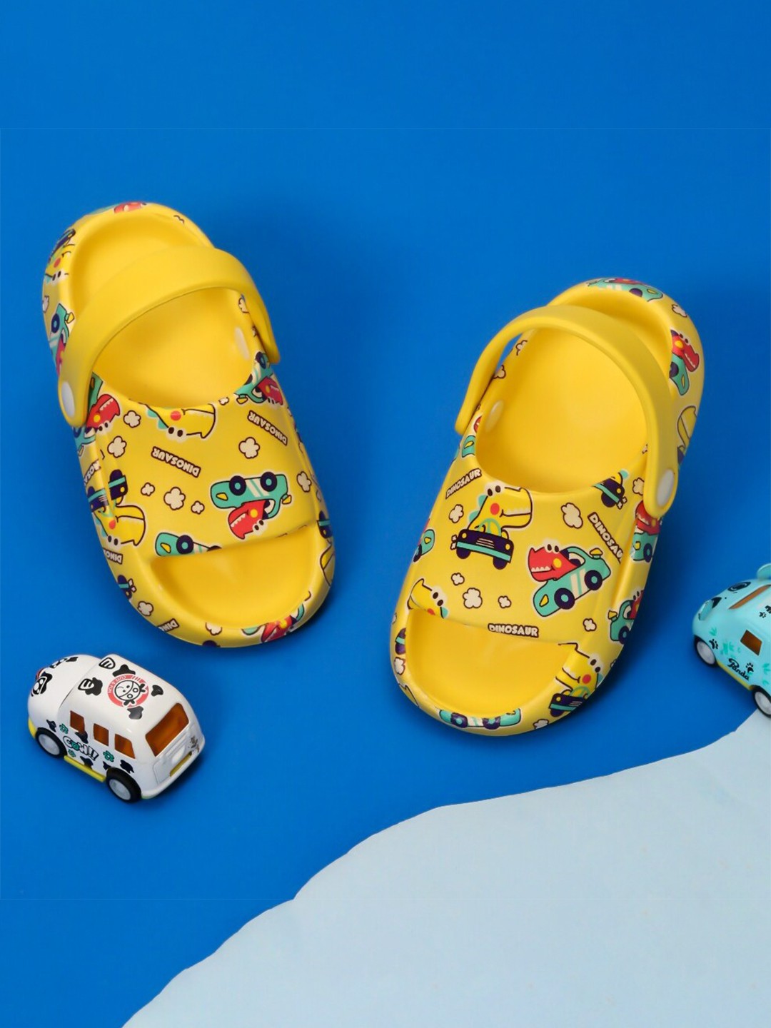

Yellow Bee Boys Cars Printed Clogs