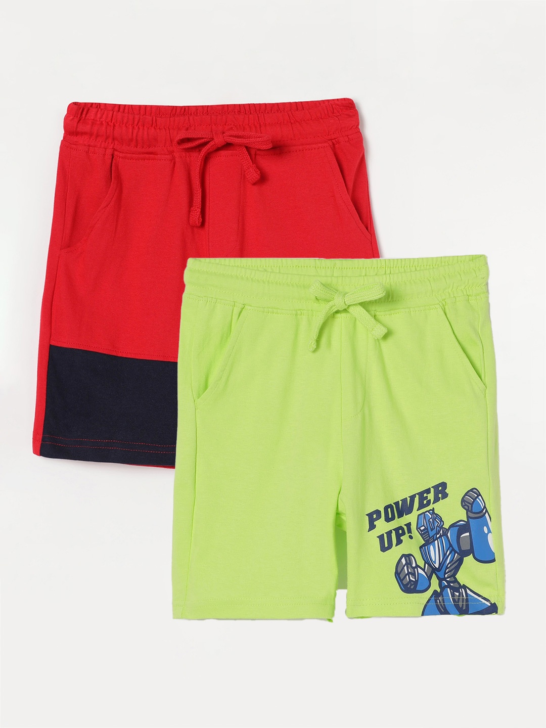 Fame Forever by Lifestyle Boys Pack Of 2 Cotton Shorts, Green