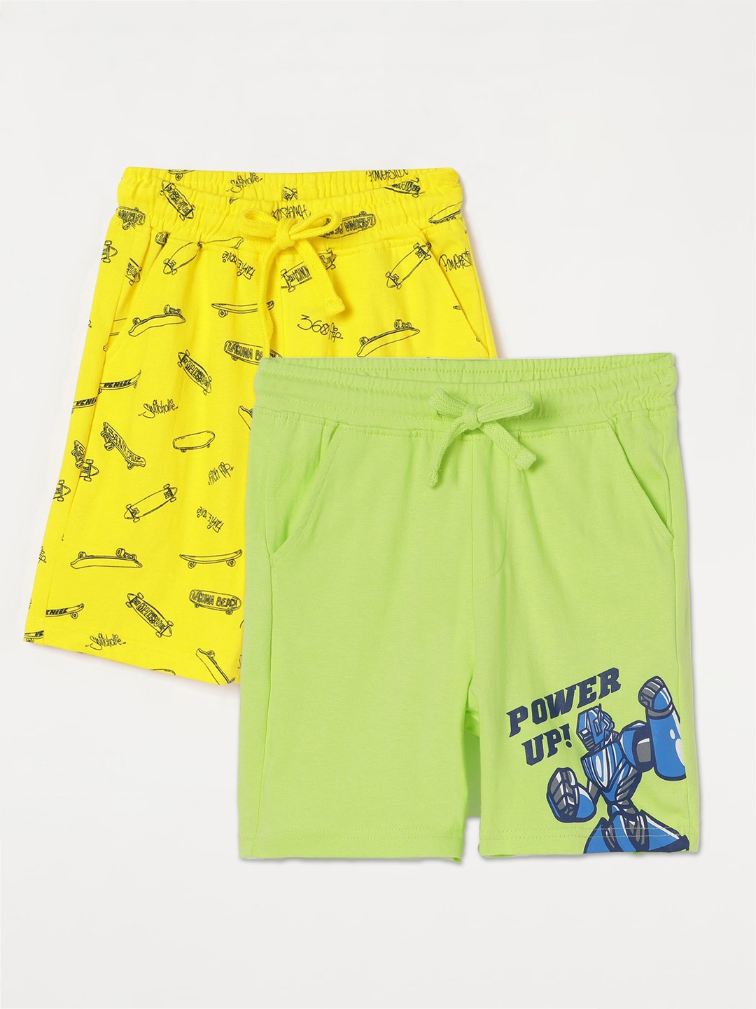 

Fame Forever by Lifestyle Boys Pack Of 2 Cotton Shorts, Yellow