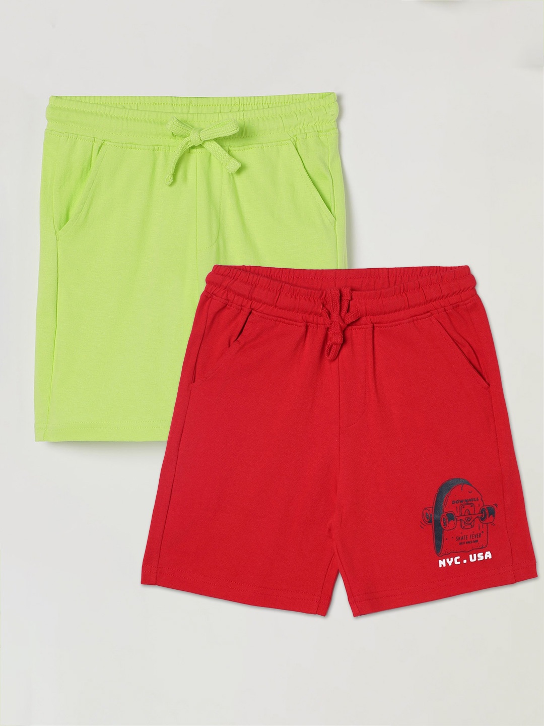 

Fame Forever by Lifestyle Boys Pack Of 2 Cotton Shorts, Green