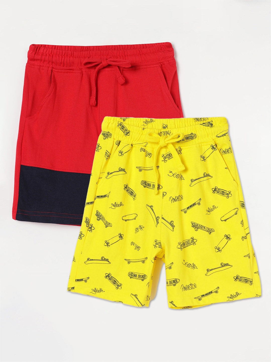 

Fame Forever by Lifestyle Boys Pack Of 2 Cotton Shorts, Yellow
