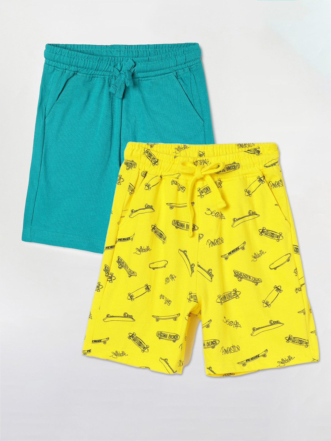 

Fame Forever by Lifestyle Boys Pack Of 2 Cotton Shorts, Yellow