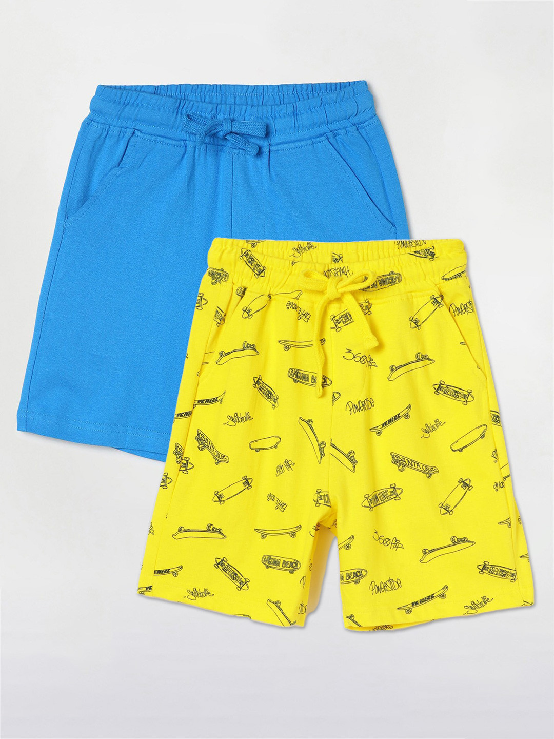 

Fame Forever by Lifestyle Boys Pack Of 2 Cotton Shorts, Yellow