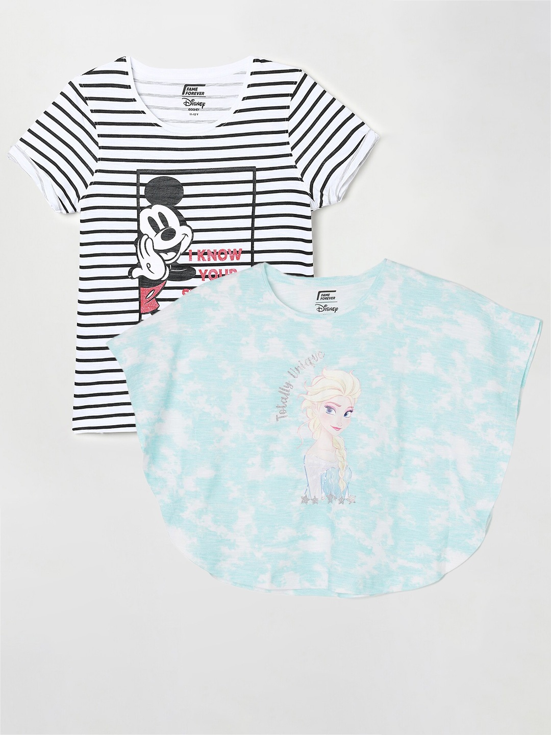 

Fame Forever by Lifestyle Girls Pack Of 2 Printed Cotton T-Shirts, White