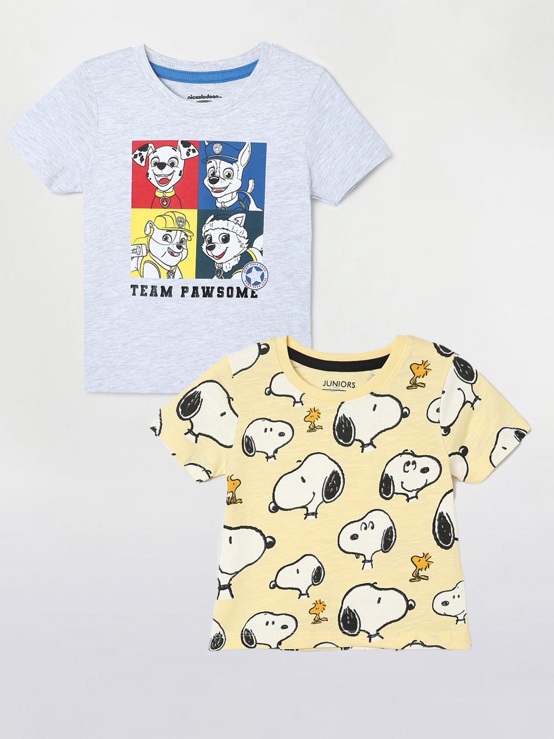 

Juniors by Lifestyle Pack Of 2 Boys Printed Cotton T-Shirt, Grey