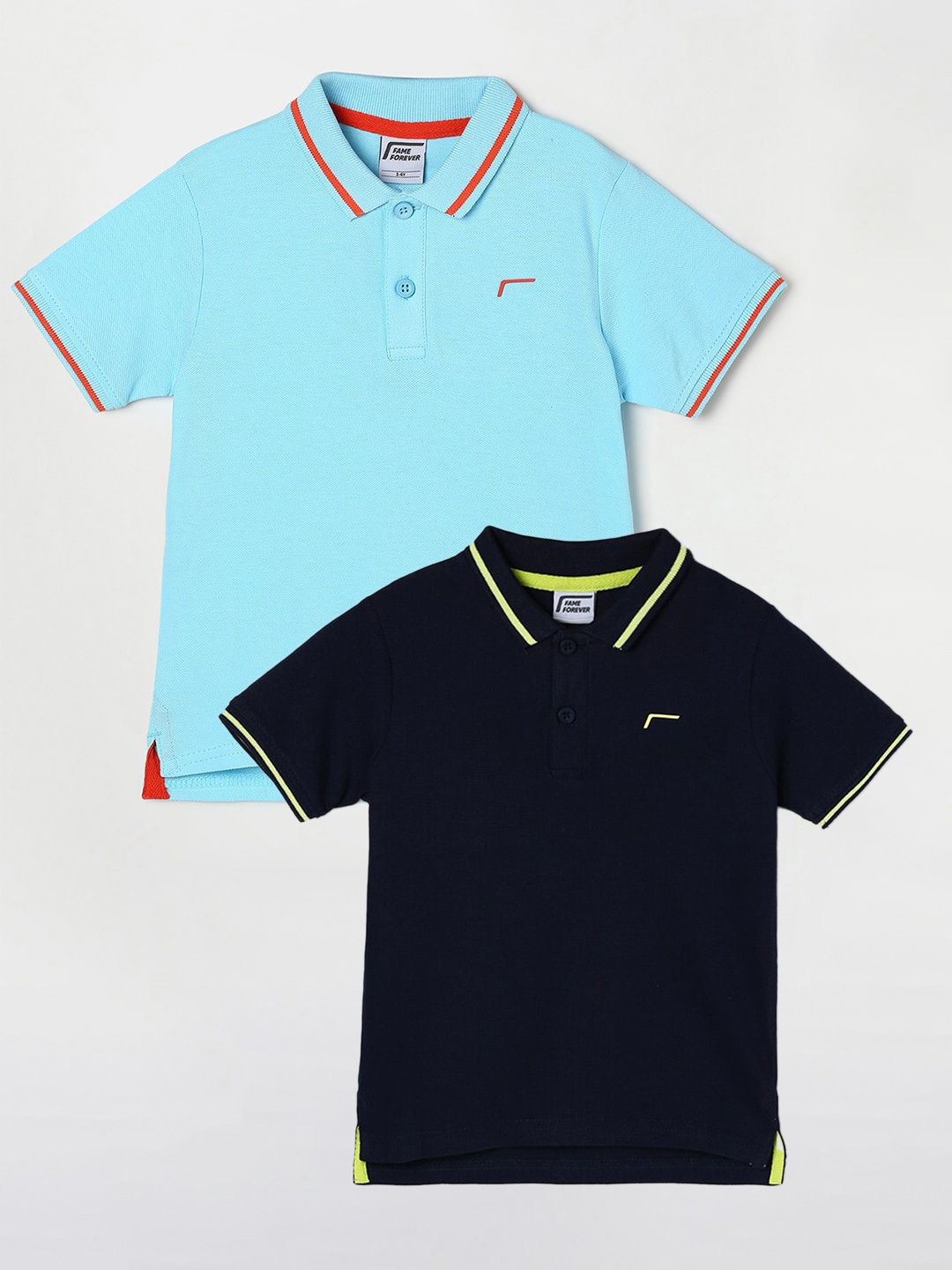

Fame Forever by Lifestyle Pack Of 2 Boys Pure Cotton T-Shirt, Navy blue