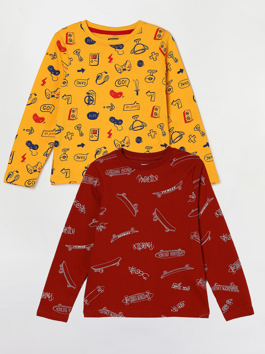 

Fame Forever by Lifestyle Pack Of 2 Boys Long Sleeves Pure Cotton T-Shirt, Rust