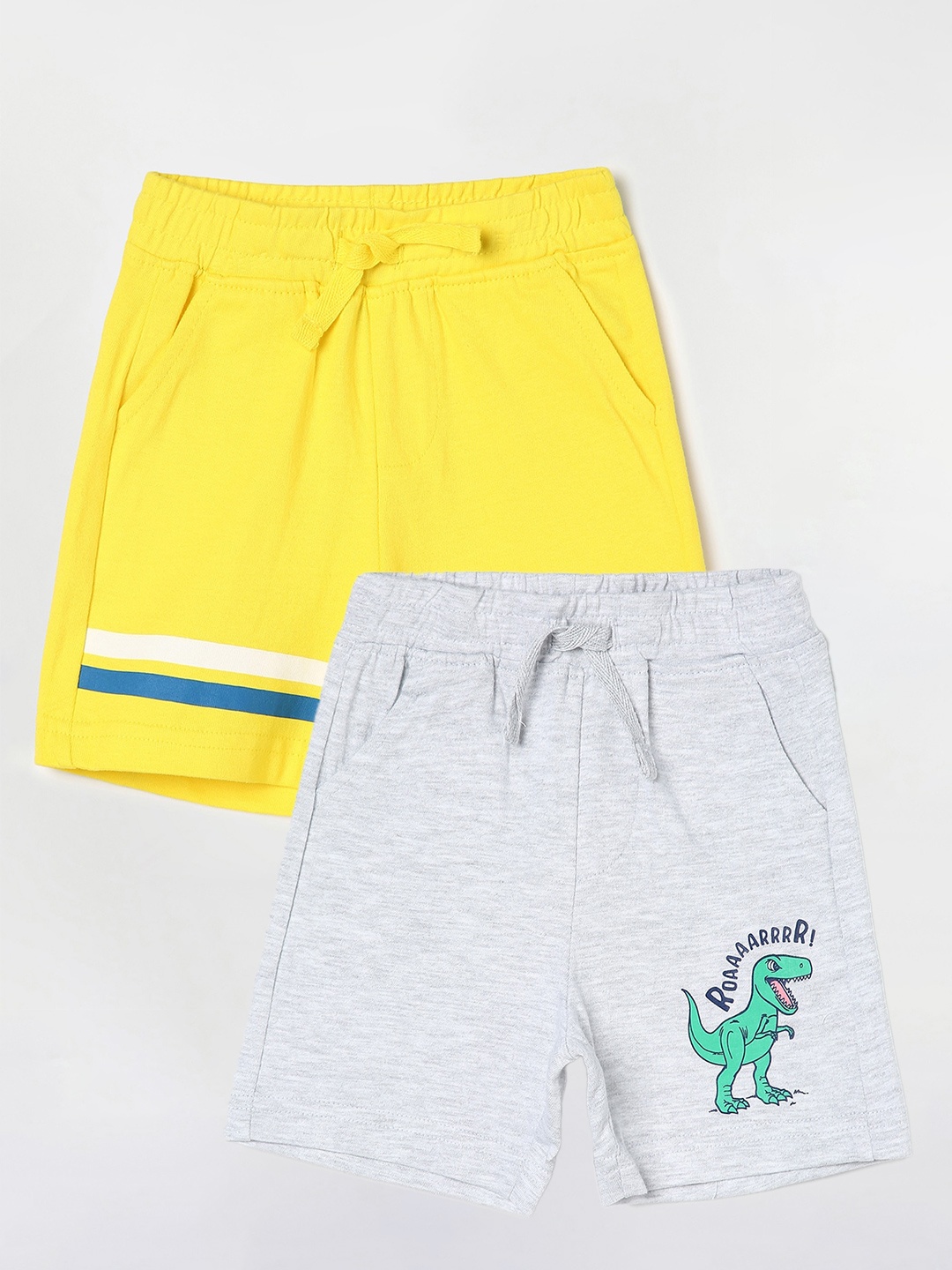 

Juniors by Lifestyle Pack Of 2 Boys Cotton Shorts, Grey