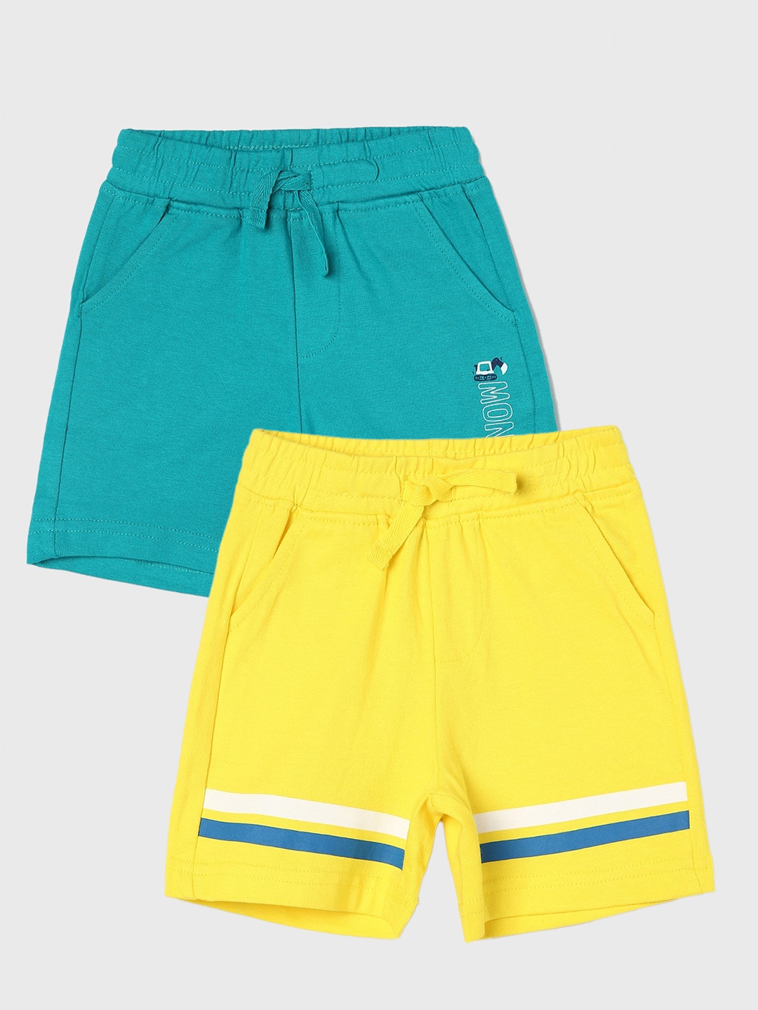 

Juniors by Lifestyle Pack Of 2 Boys Cotton Shorts, Yellow