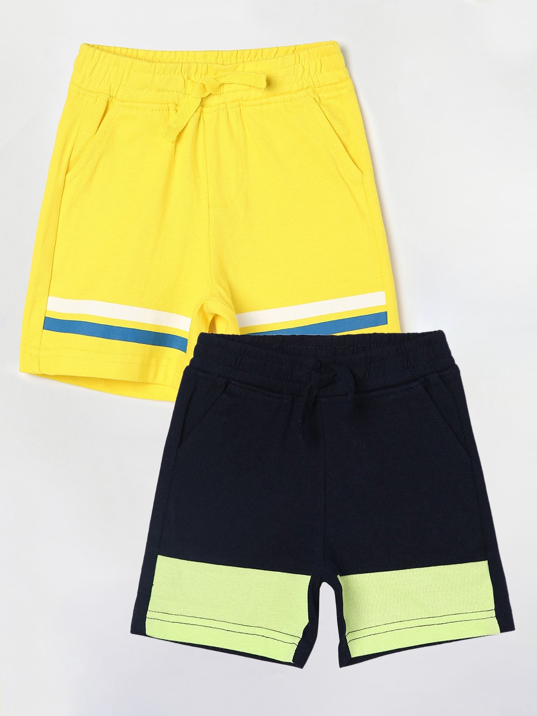 

Juniors by Lifestyle Pack Of 2 Boys Cotton Shorts, Navy blue