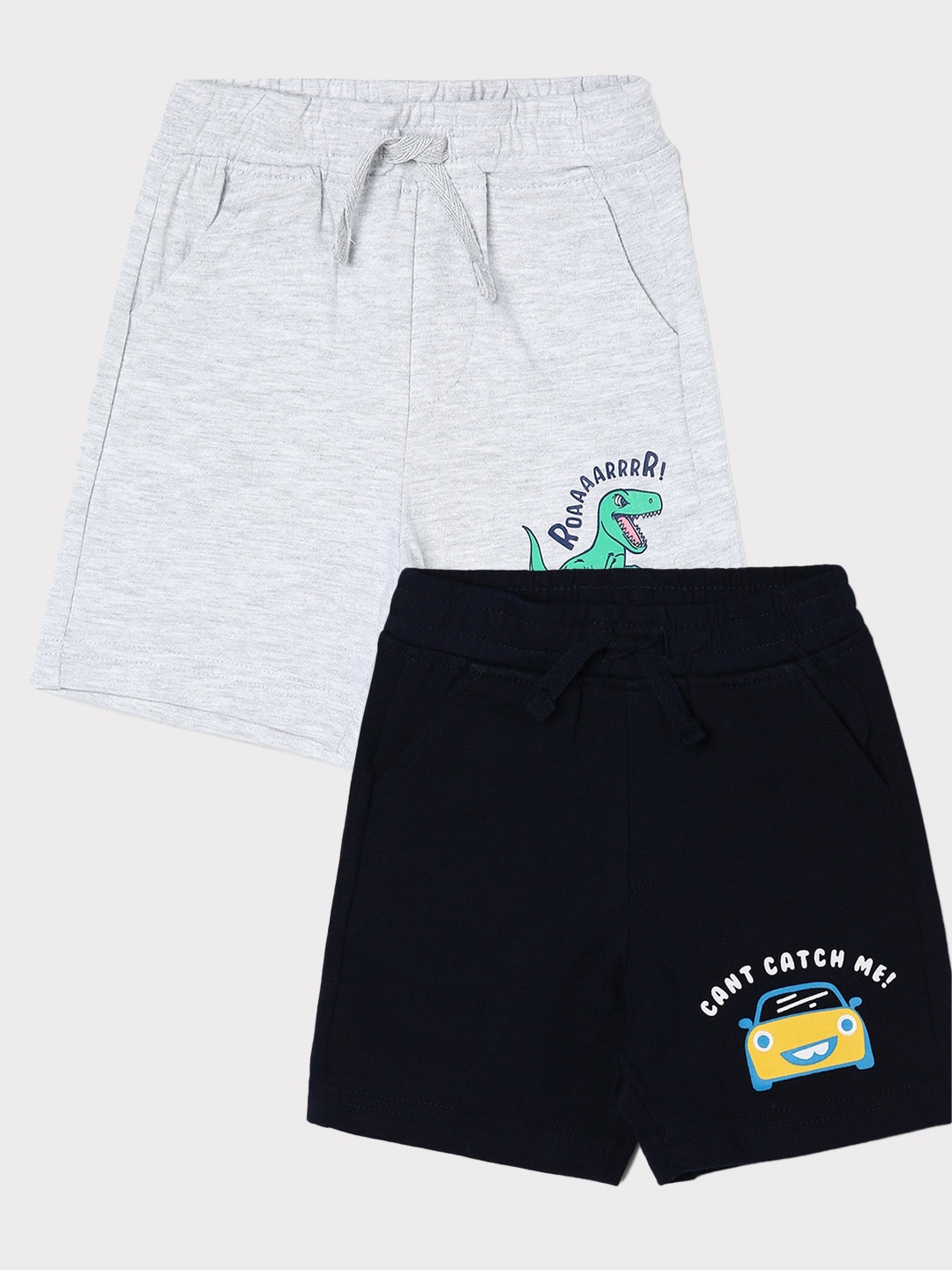 

Juniors by Lifestyle Pack Of 2 Boys Cotton Shorts, Grey