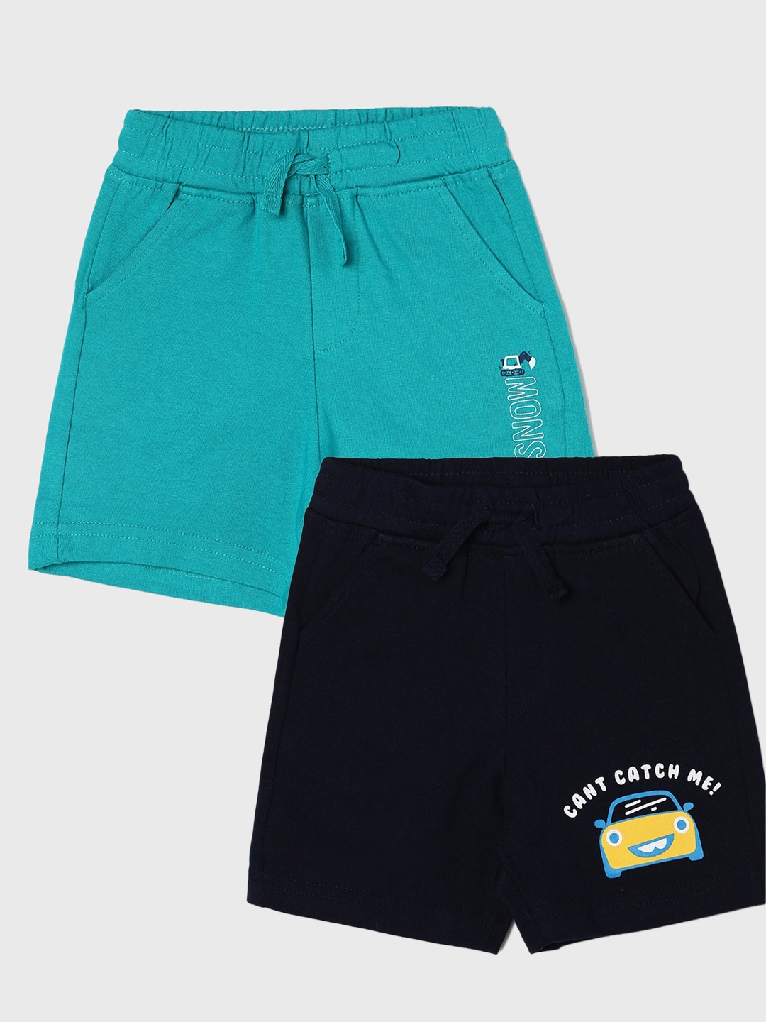 

Juniors by Lifestyle Pack Of 2 Boys Cotton Shorts, Navy blue