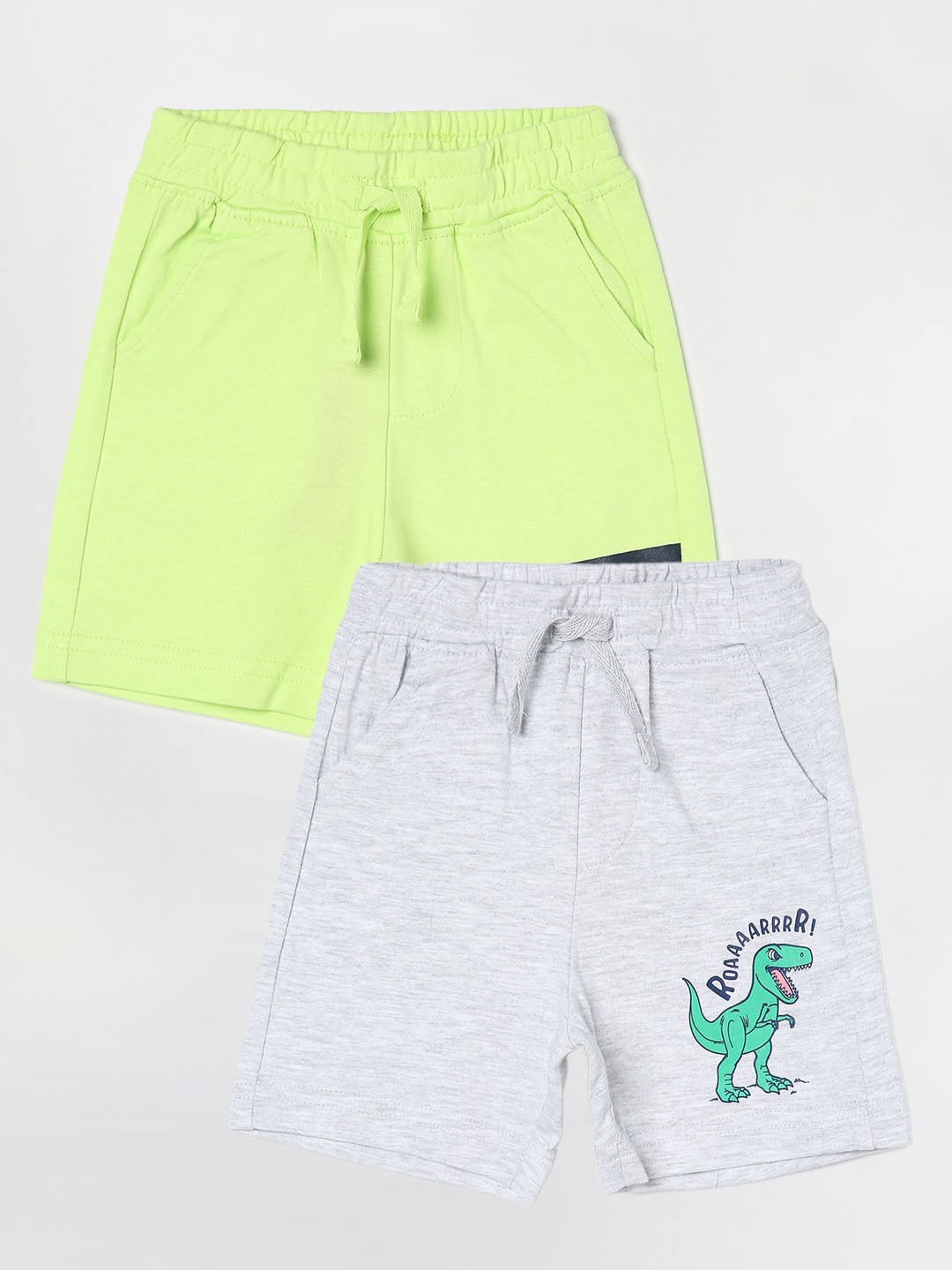 

Juniors by Lifestyle Pack Of 2 Boys Cotton Shorts, Grey