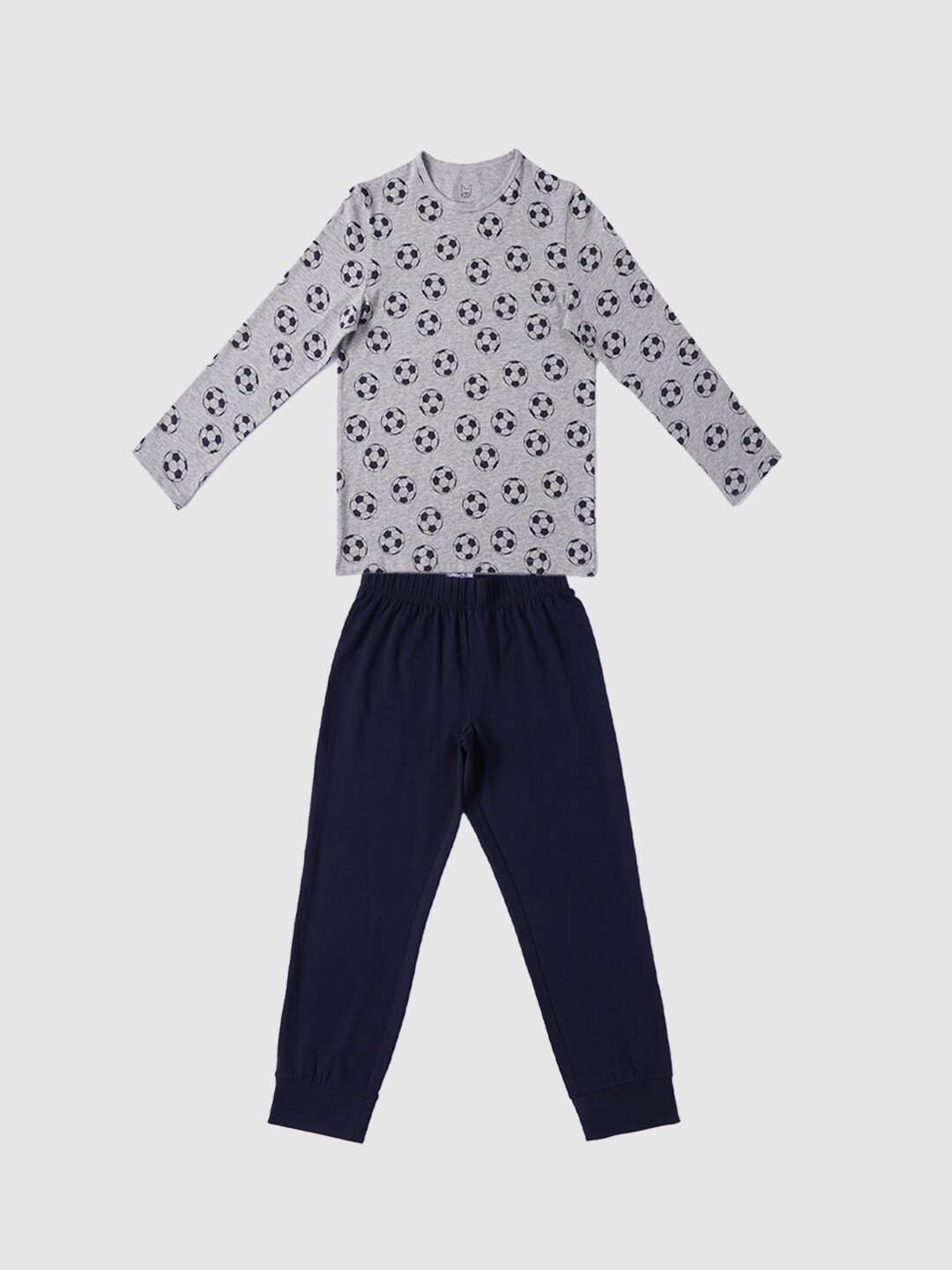 

Jack & Jones Junior Boys Graphic Printed Night suit, Grey melange