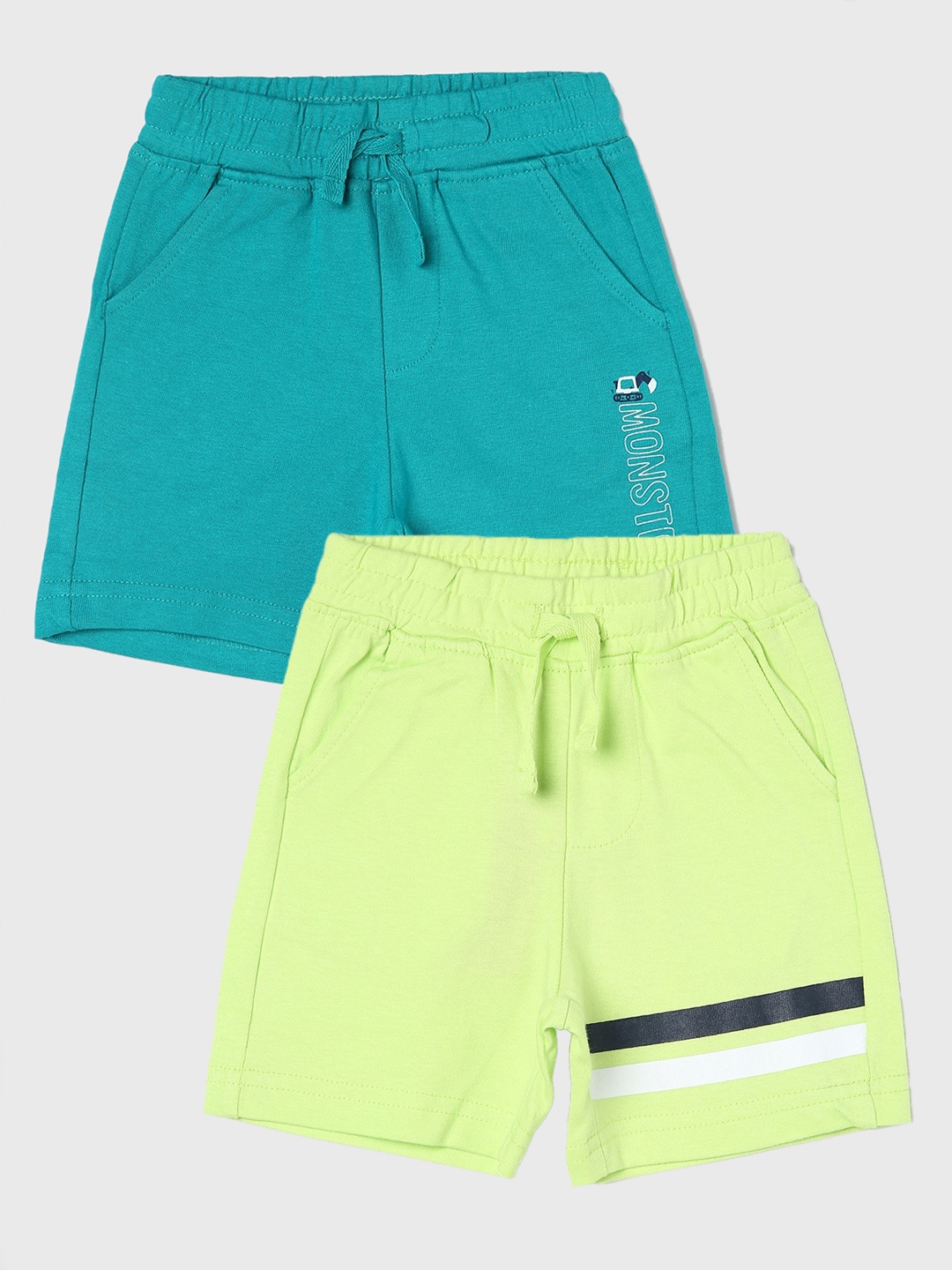 

Juniors by Lifestyle Pack Of 2 Boys Cotton Shorts, Green