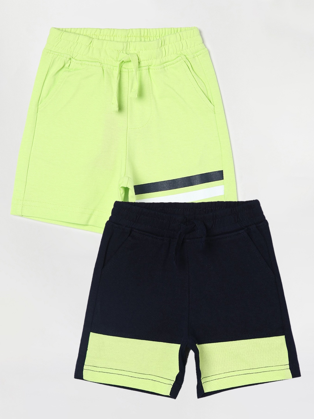 

Juniors by Lifestyle Pack Of 2 Boys Cotton Shorts, Navy blue