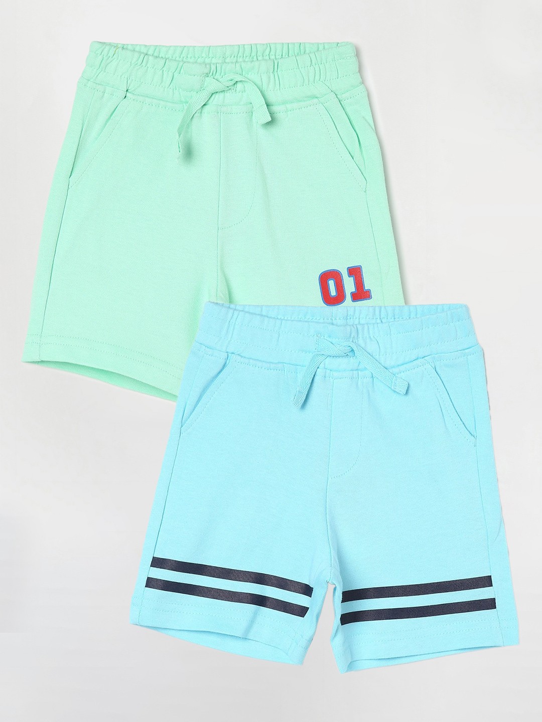 

Juniors by Lifestyle Boys Pack Of 2 Mid-Rise Cotton Shorts, Blue