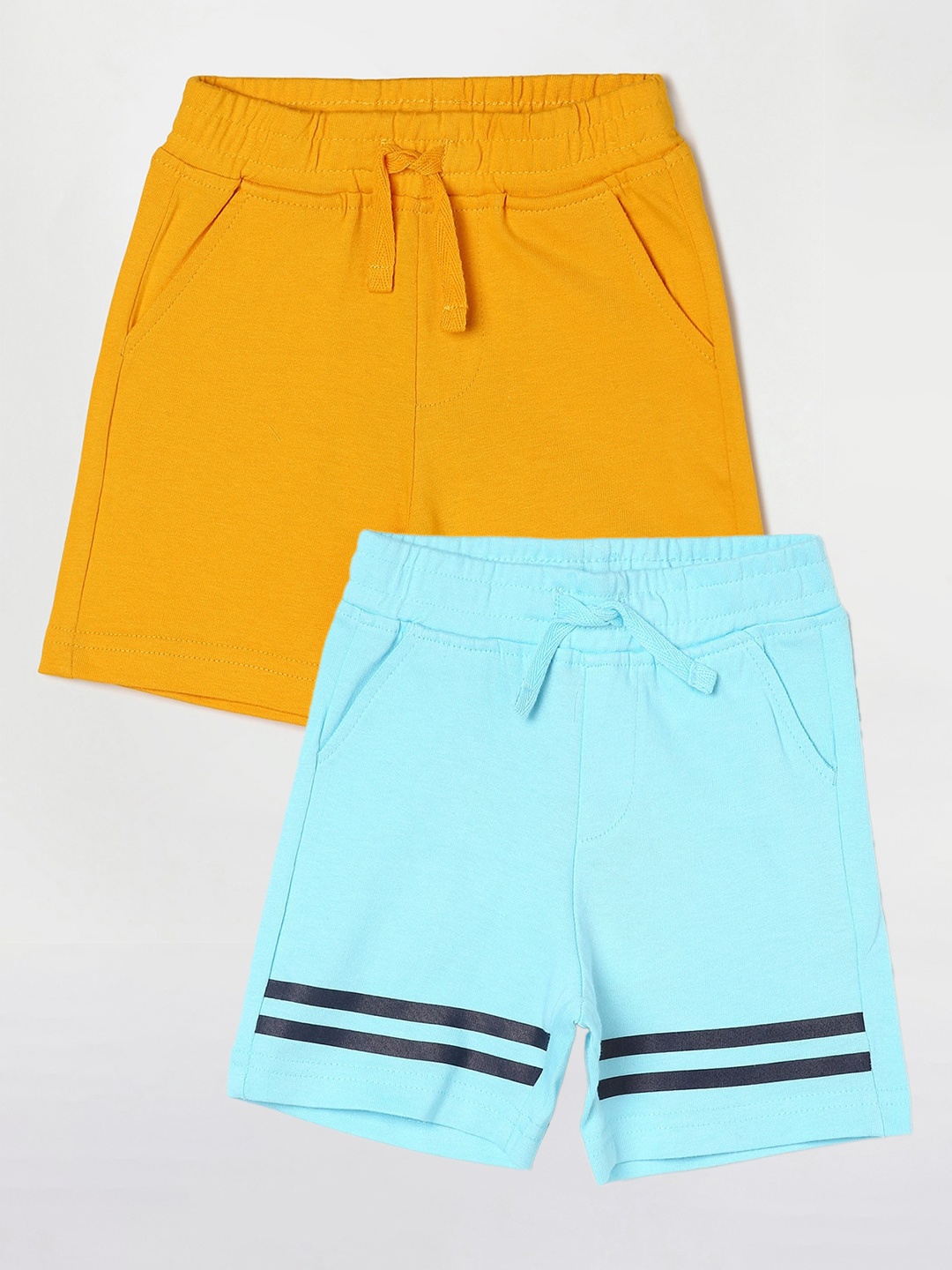 

Juniors by Lifestyle Boys Pack Of 2 Mid-Rise Cotton Shorts, Turquoise blue