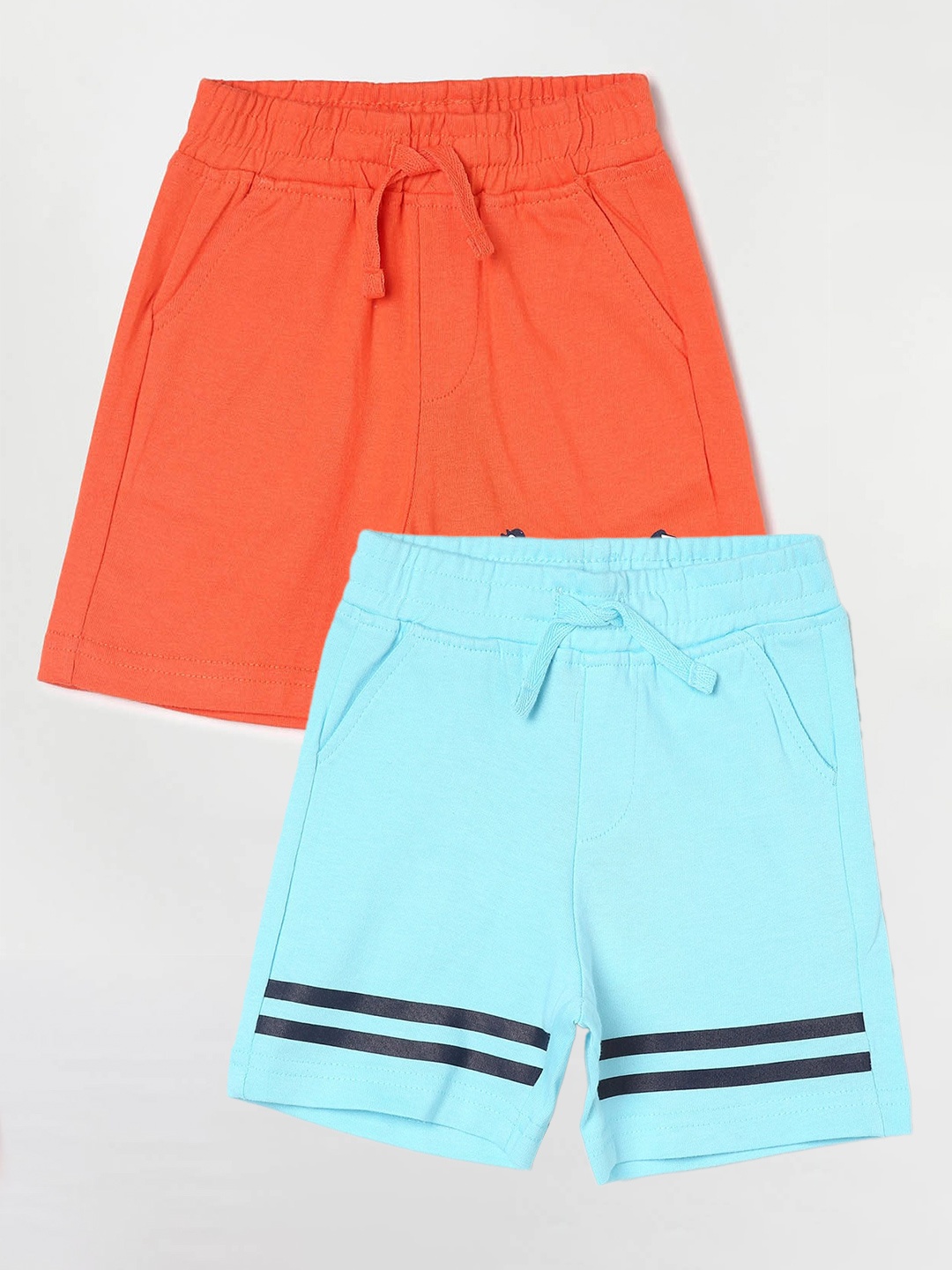 

Juniors by Lifestyle Boys Pack Of 2 Mid-Rise Cotton Shorts, Turquoise blue