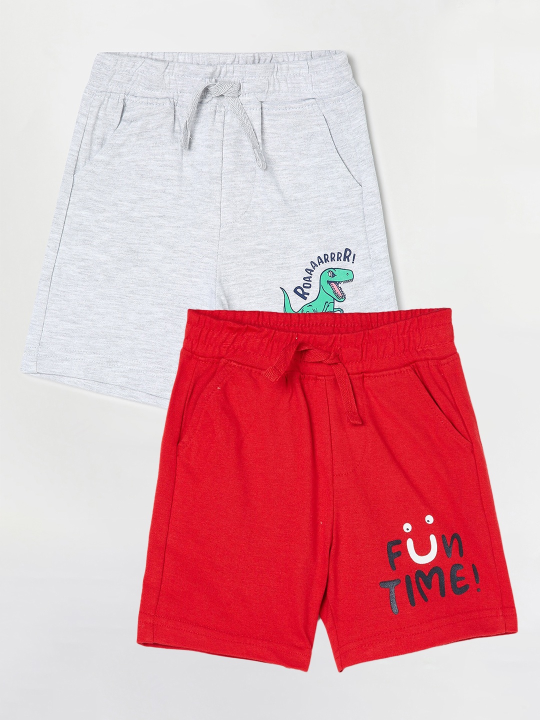 

Juniors by Lifestyle Boys Pack Of 2 Mid-Rise Cotton Shorts, Red