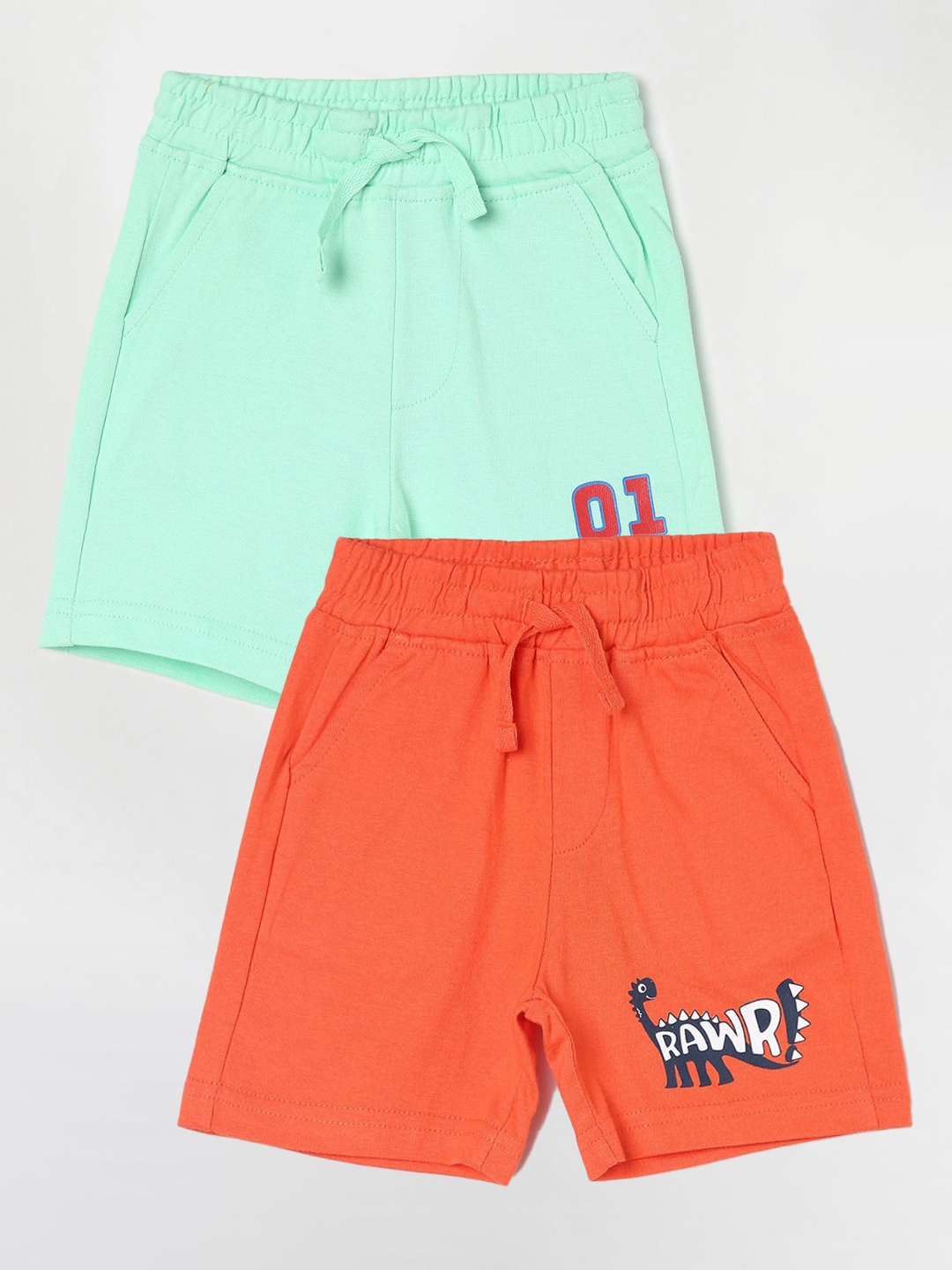 

Juniors by Lifestyle Boys Pack Of 2 Mid-Rise Cotton Shorts, Coral