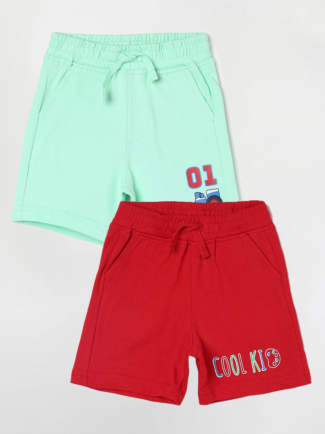 

Juniors by Lifestyle Boys Pack Of 2 Mid-Rise Cotton Shorts, Red