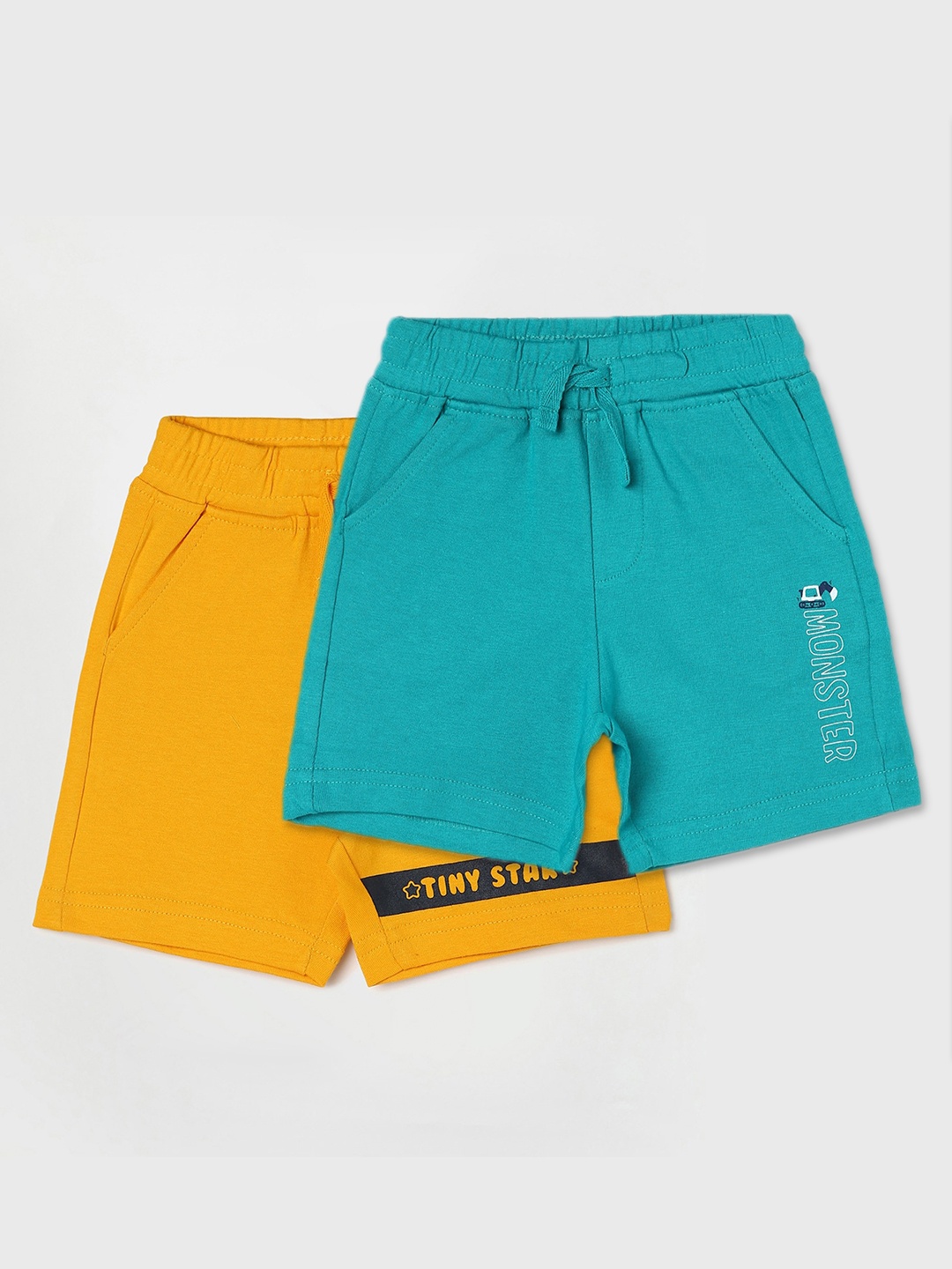

Juniors by Lifestyle Boys Pack Of 2 Mid-Rise Cotton Shorts, Turquoise blue