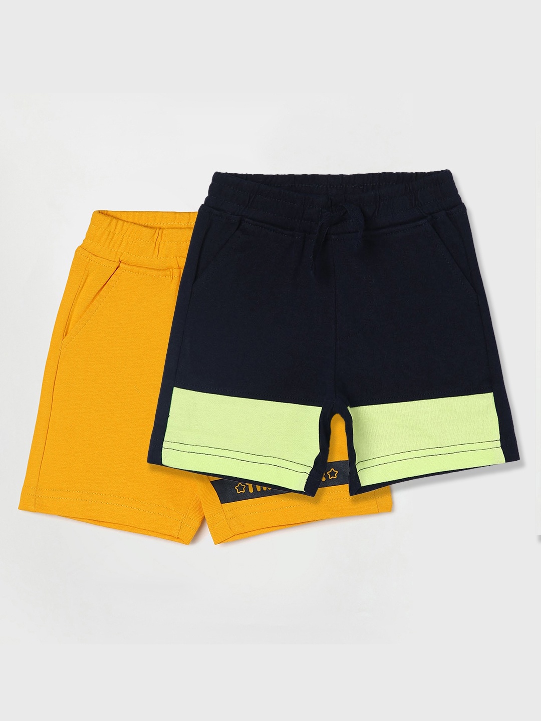 

Juniors by Lifestyle Boys Pack Of 2 Mid-Rise Cotton Shorts, Navy blue