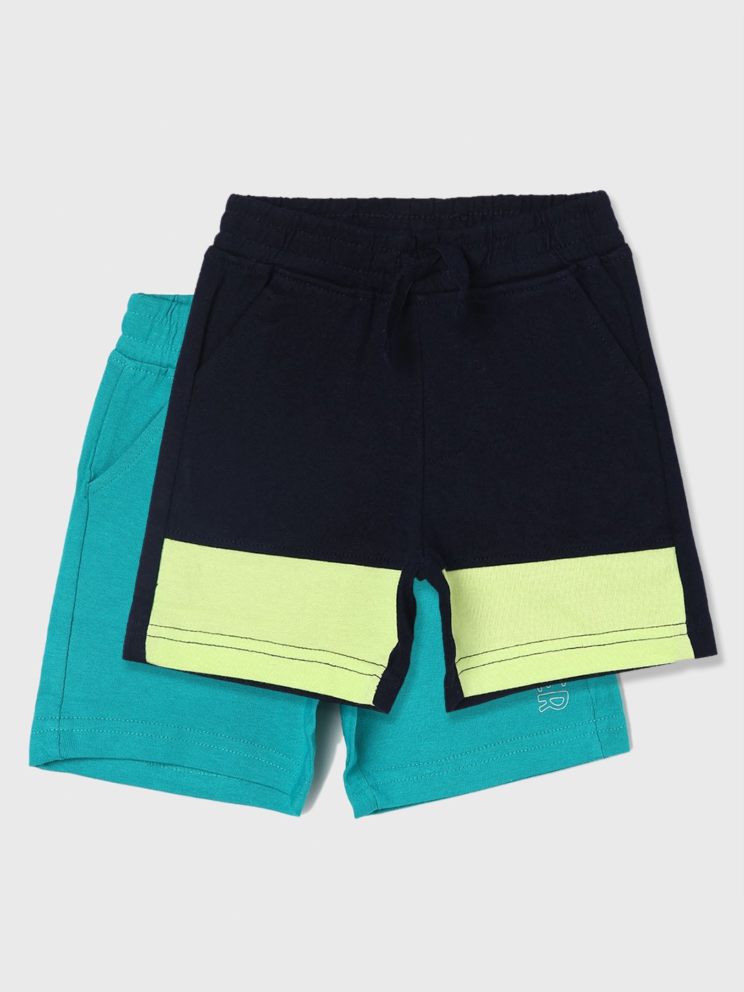 

Juniors by Lifestyle Boys Pack Of 2 Mid-Rise Cotton Shorts, Navy blue