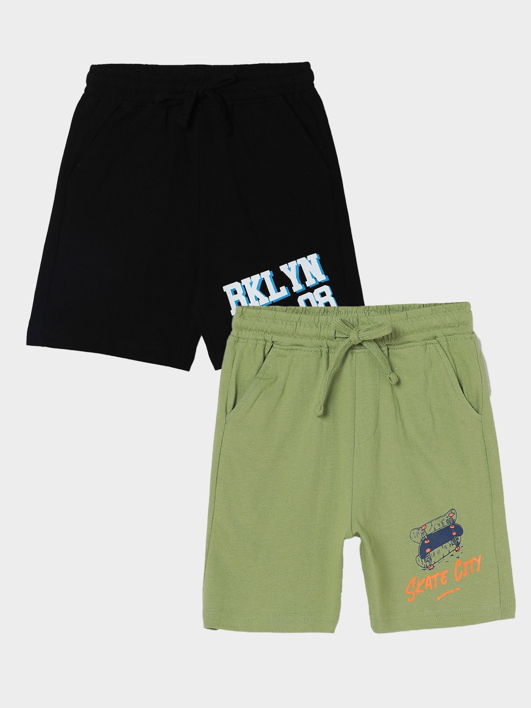 

Fame Forever by Lifestyle Boys Pack Of 2 Mid-Rise Cotton Shorts, Black