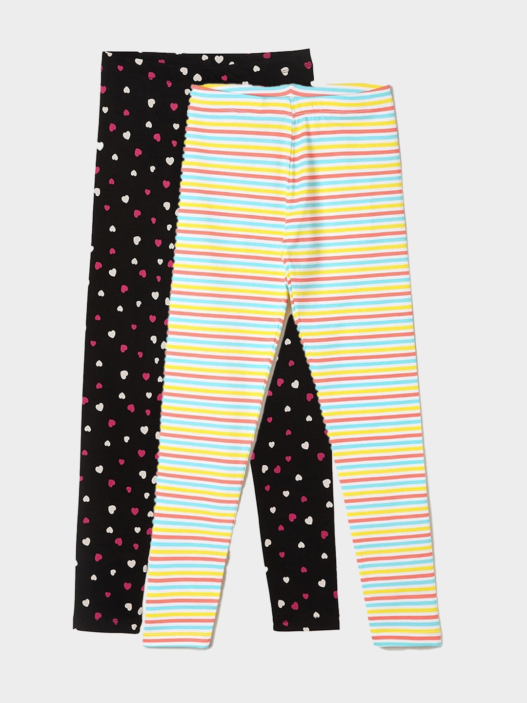 

Fame Forever by Lifestyle Girls Pack Of 2 Printed Cotton Leggings & Trousers, White
