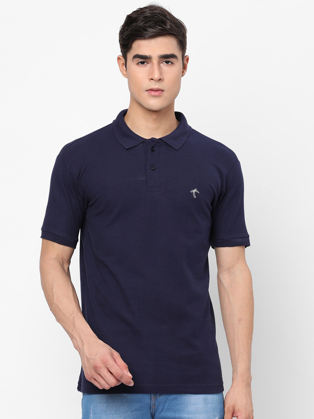 

Shurtz N Skurtz Polo Collar Cotton T-Shirt, Navy blue