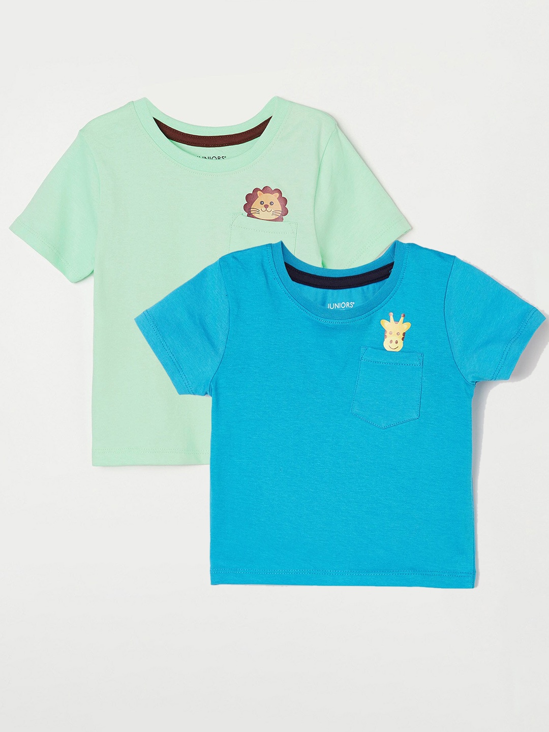 

Juniors by Lifestyle Boys Pack Of 2 Printed Pure Cotton Casual T-Shirts, Blue