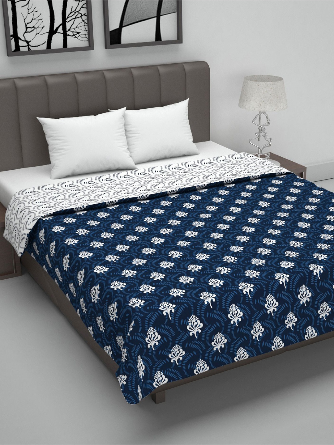 

Divine Casa Blue Ethnic Motifs Reversible Microfiber AC Room 120 GSM Double Bed Dohar