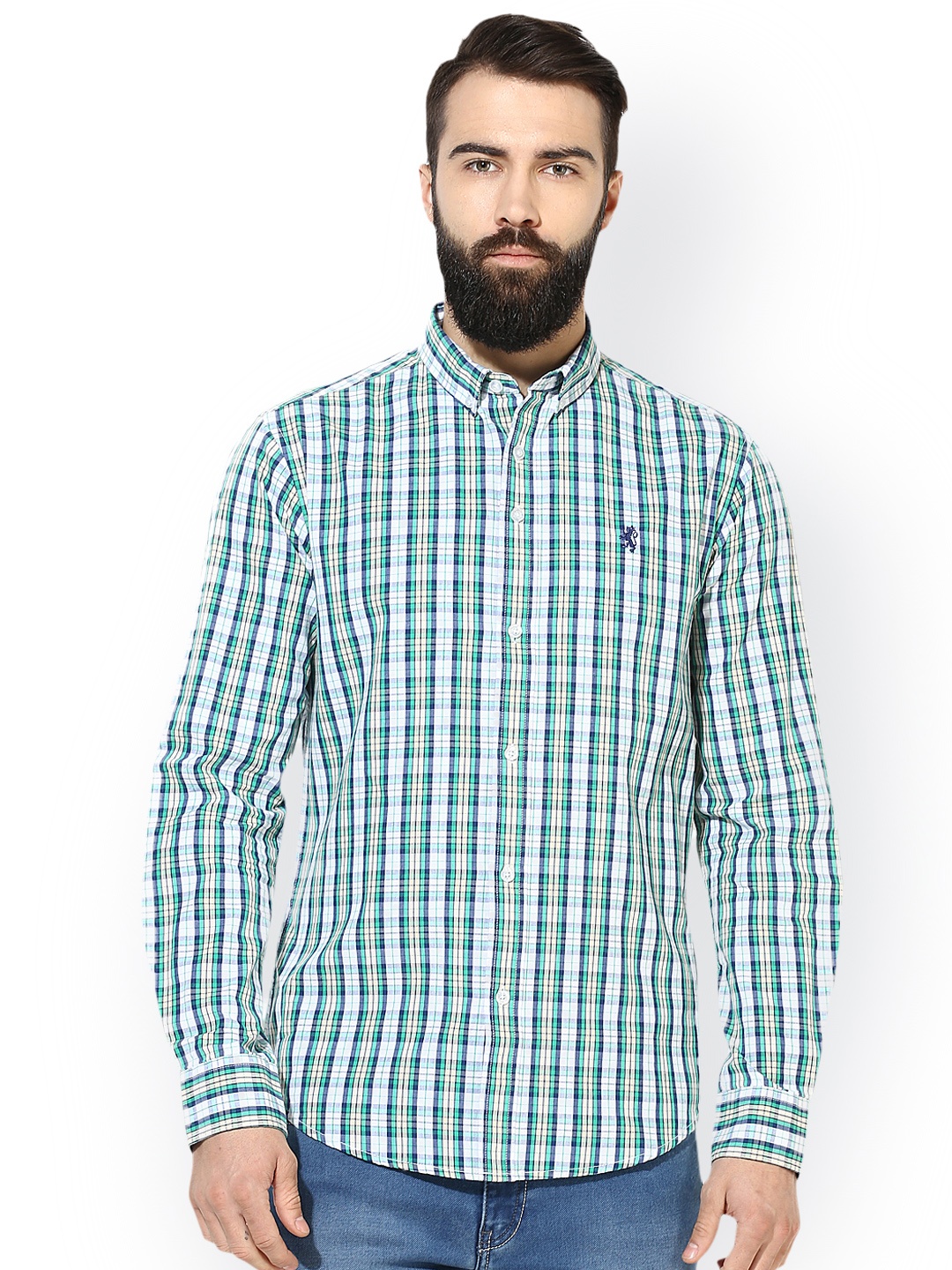 

Red Tape Men Green Comfort Regular Fit Checked Casual Shirt