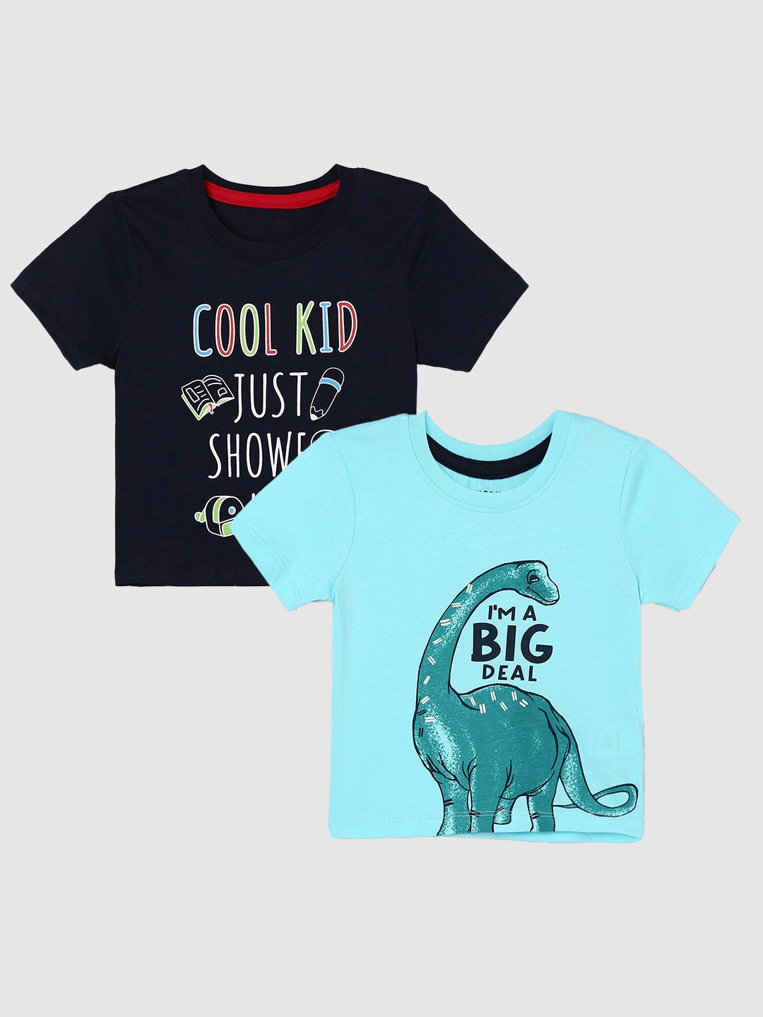 

Juniors by Lifestyle Boys Pack Of 2 Printed Cotton T-Shirts, Blue