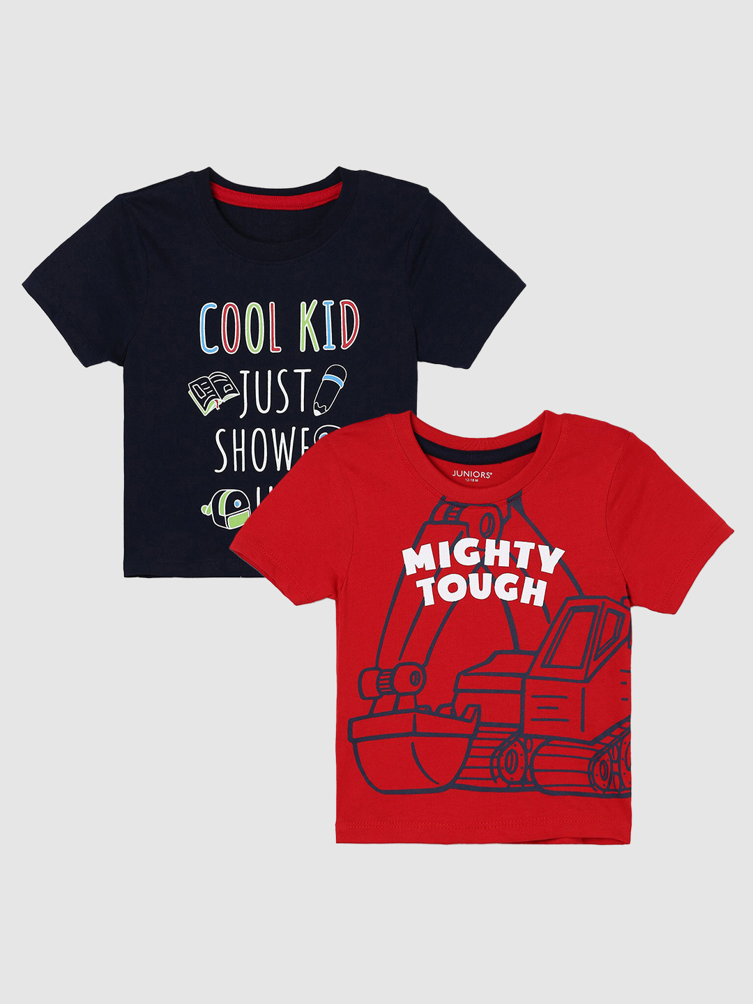 

Juniors by Lifestyle Boys Pack Of 2 Printed Cotton T-Shirts, Red