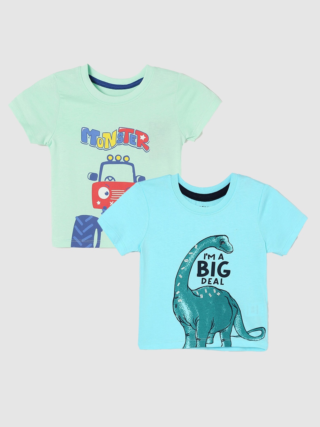 

Juniors by Lifestyle Boys Pack Of 2 Graphic Printed Cotton T-Shirt, Green