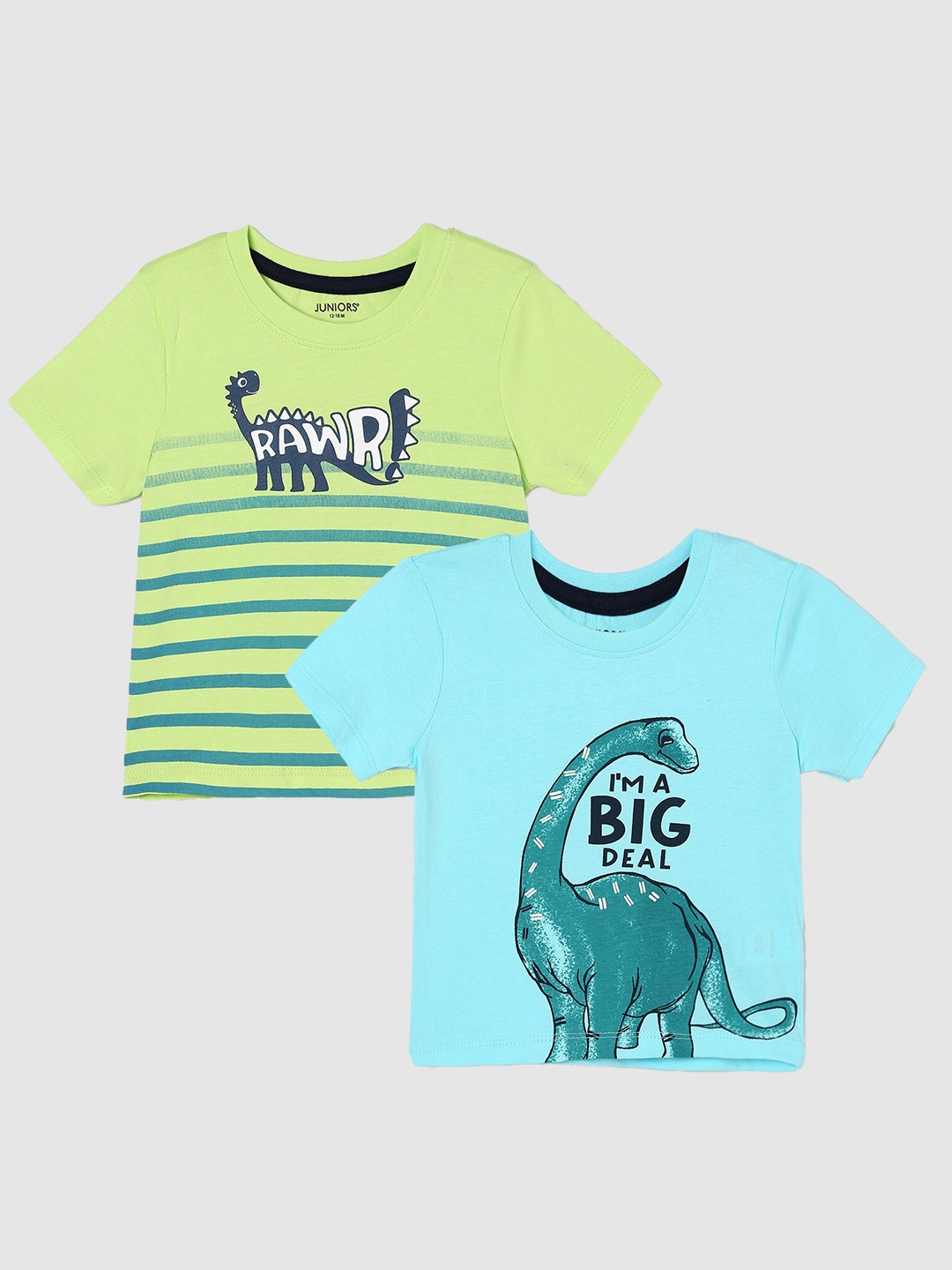 

Juniors by Lifestyle Boys Pack Of 2 Printed Cotton T-Shirts, Blue