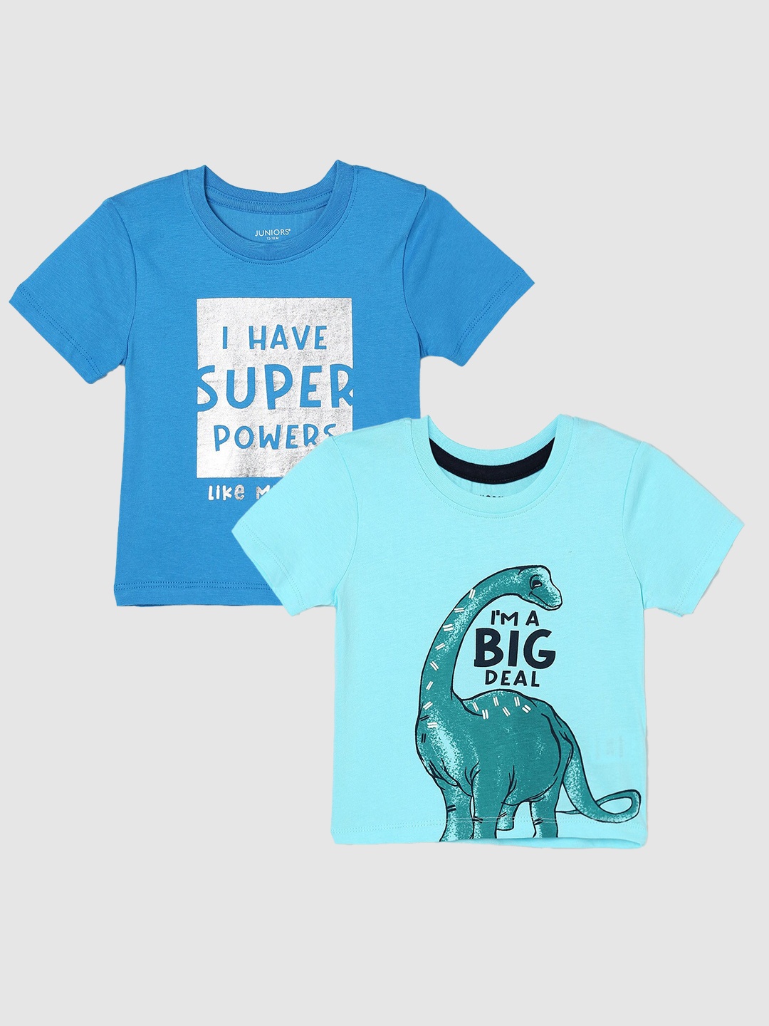 

Juniors by Lifestyle Boys Pack Of 2 Printed Cotton T-Shirts, Blue